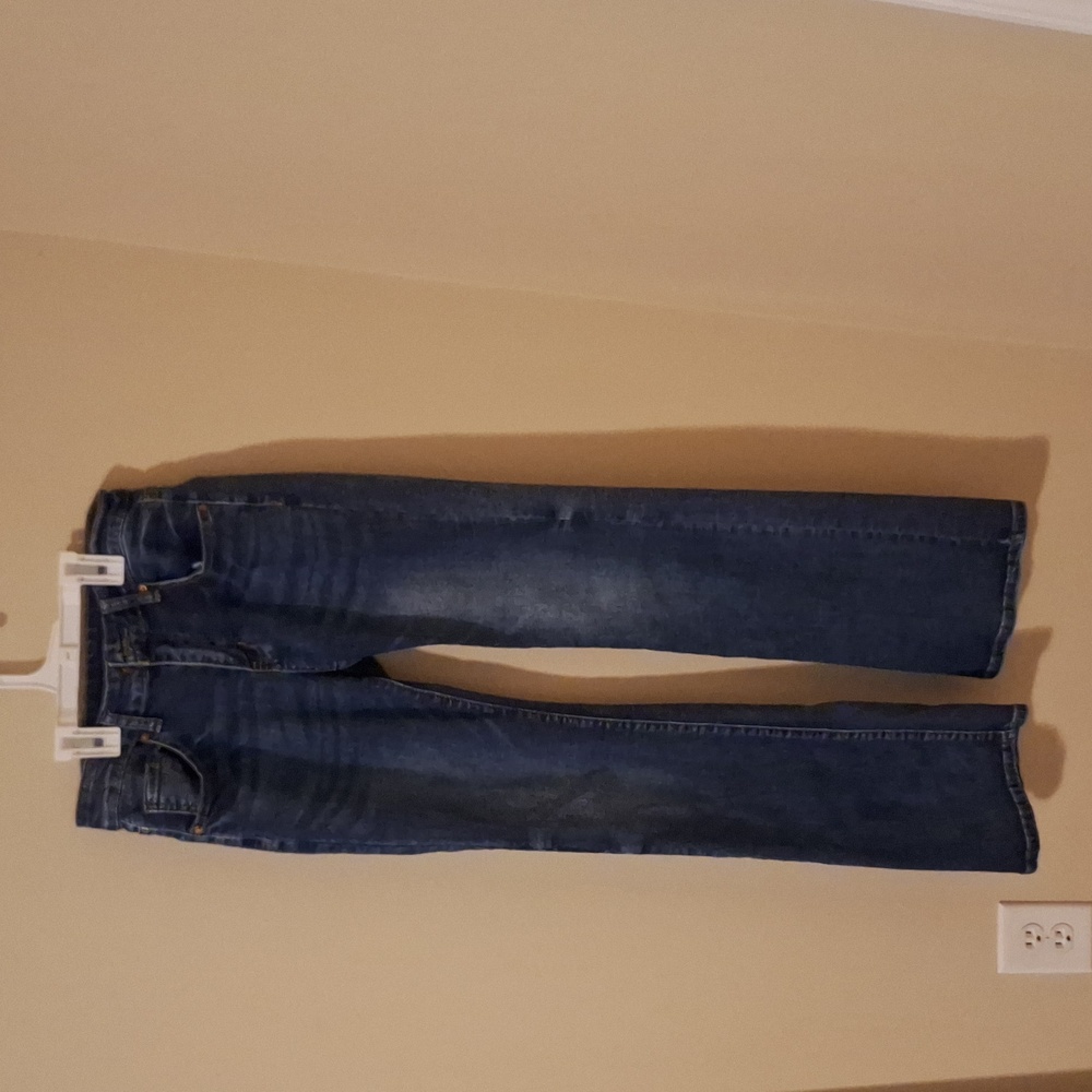 Mid rise dark wash jeans